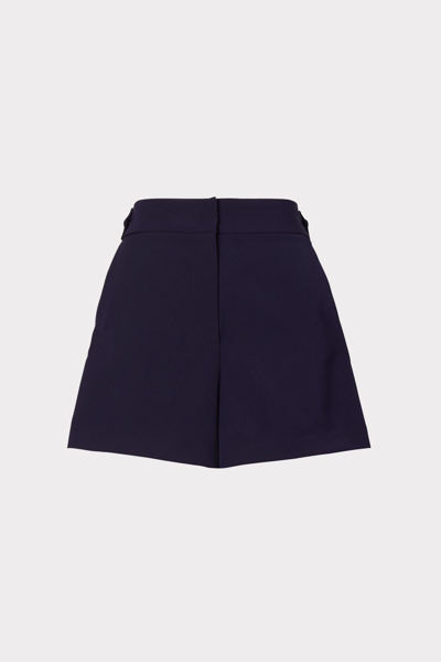 Shop Milly Aria Cady Button Shorts In Navy