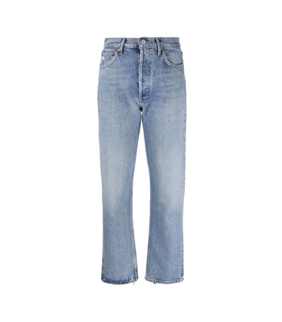 Shop Agolde 90s Pinch Waist Straight Leg Jeans In Blue