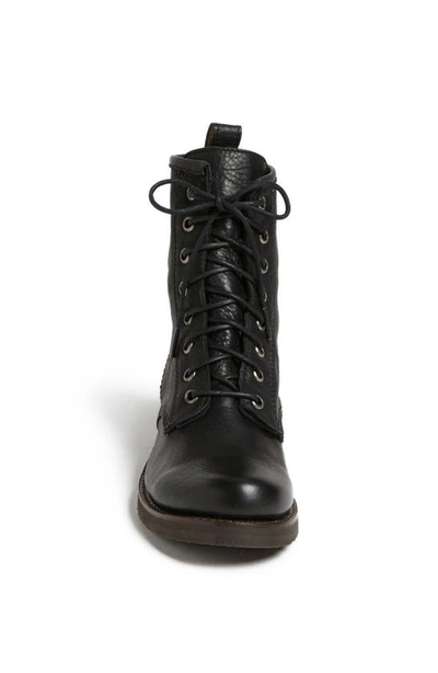 Frye Veronica Leather Combat Booties In Black