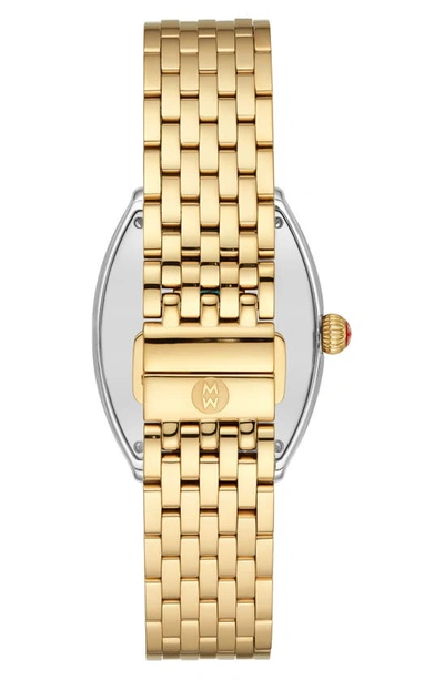 Shop Michele Relevé Two-tone Diamond Dial Watch Head & Interchangeable Bracelet, 31mm X 32mm In Gold/ Silver/ Gold