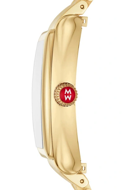 Michele Relevé Two-tone Diamond Dial Watch Head & Interchangeable Bracelet, 31mm X 32mm In Gold/ Silver/ Gold