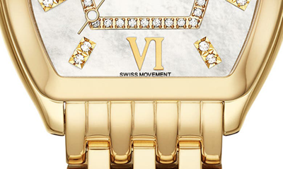 Michele Relevé Two-tone Diamond Dial Watch Head & Interchangeable Bracelet, 31mm X 32mm In Gold/ Silver/ Gold