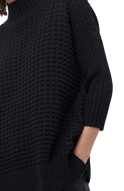 Shop French Connection Mozart Popcorn Cotton Sweater In Black