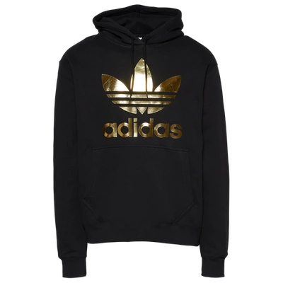 Adidas Originals Mens Metallic Trefoil Hoodie In Black/gold | ModeSens