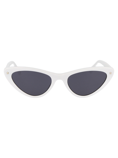 Shop Chiara Ferragni Cat Eye Frame Sunglasses In White