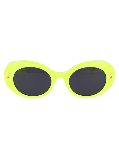 Shop Chiara Ferragni Oval Frame Sunglasses In Yellow