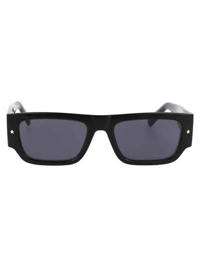 Shop Chiara Ferragni Rectangle Frame Sunglasses In Black