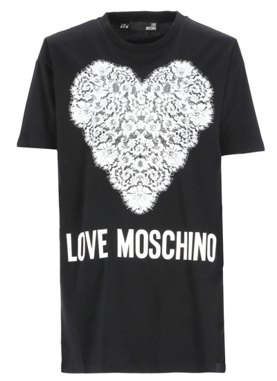 Shop Love Moschino Logo Printed T In Black