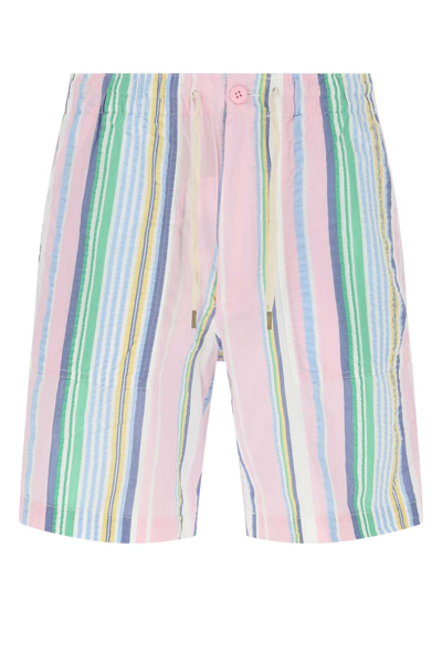 Shop Polo Ralph Lauren Striped Bermuda Shorts In Multi