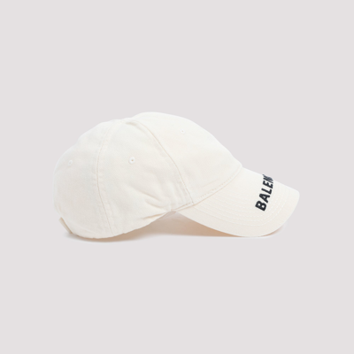 Shop Balenciaga Cotton Logo Cap Hat In White
