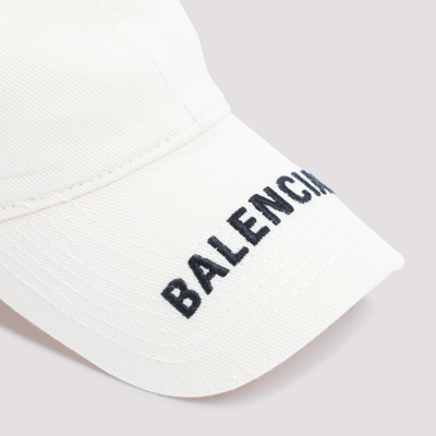 Shop Balenciaga Cotton Logo Cap Hat In White