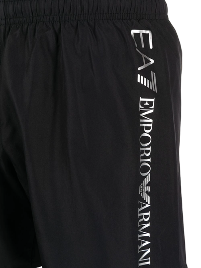 Shop Ea7 Logo-print Swimshorts In Black
