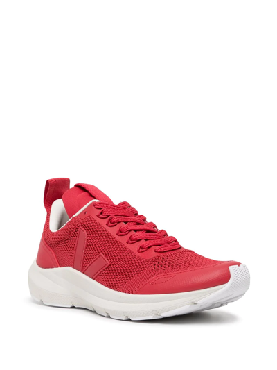 Shop Rick Owens X Veja Performance Runner V-knit Trainers In Red
