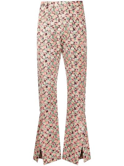 Shop Henrik Vibskov Floral-print Trousers In Brown