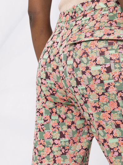 Shop Henrik Vibskov Floral-print Trousers In Brown