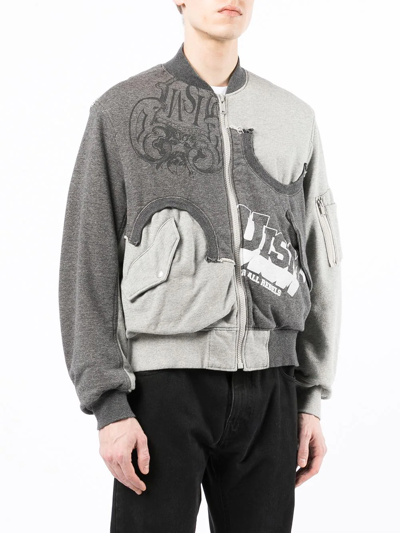 Undercoverism Reversible Logo-print Bomber Jacket In Grey