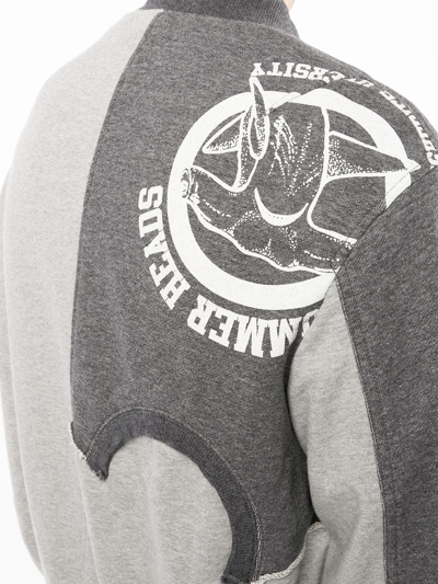 Undercoverism Reversible Logo-print Bomber Jacket In Grey