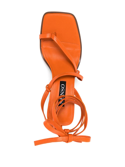 Shop Senso Pica Leather Sandals In Orange