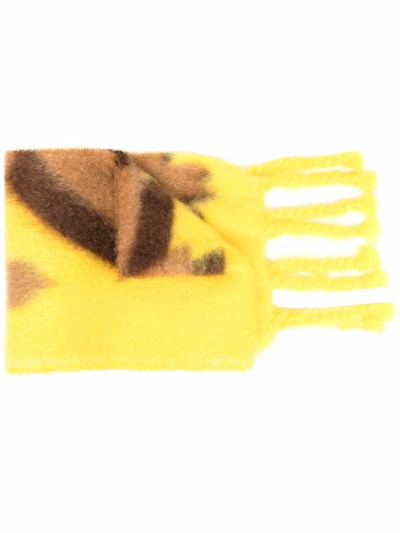 Shop Jil Sander Logo-patch Detail Scarf In Yellow