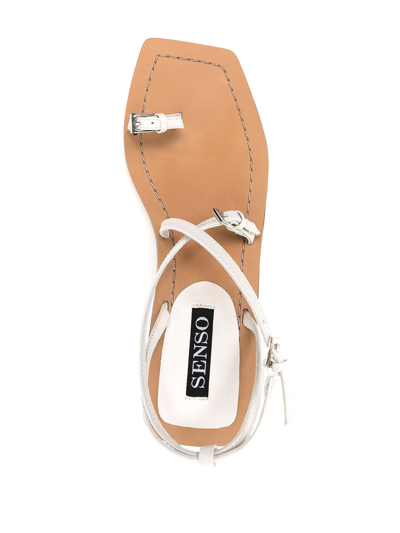 Shop Senso Laven Leather Sandals In White