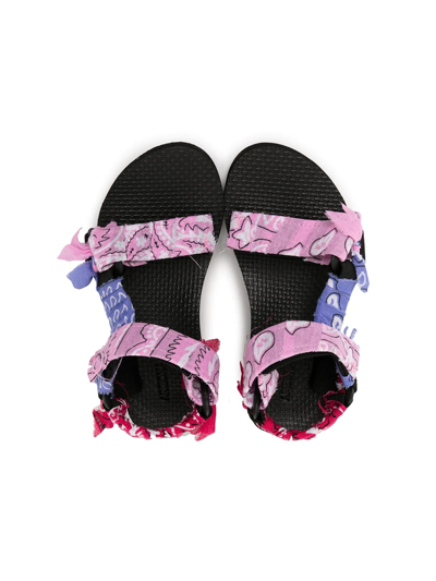 Shop Arizona Love Trekky Bandana-print Sandals In Pink