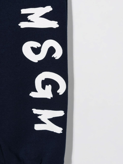 Msgm Logo-print Tapered Track Pants In Black