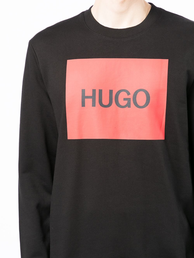 Shop Hugo Box Logo-print Sweatshirt In Black