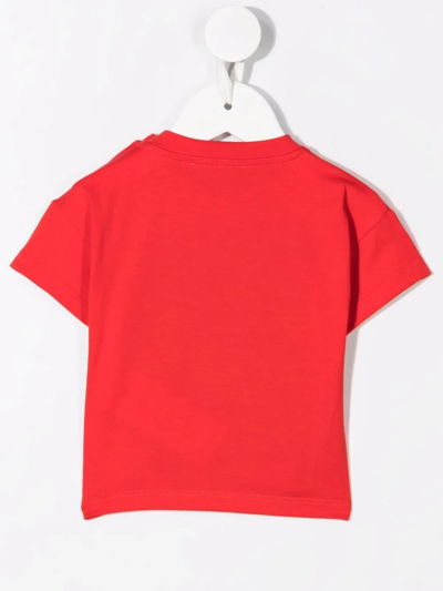 Shop Moschino Teddy Bear Print T-shirt In Red