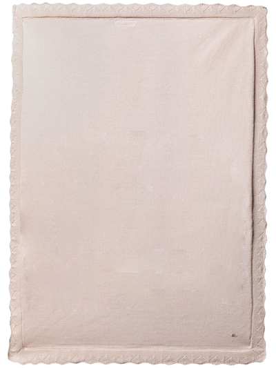 Tartine Et Chocolat Zigzag-trim Fine-knit Blanket In Neutrals