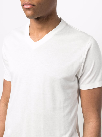 Shop Tom Ford V-neck Short-sleeved T-shirt In White