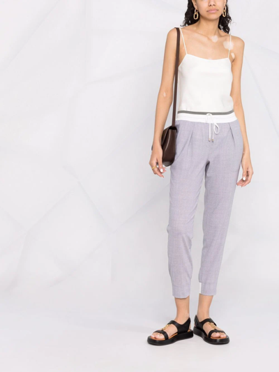 Lorena Antoniazzi Cropped Track Pants In Grey