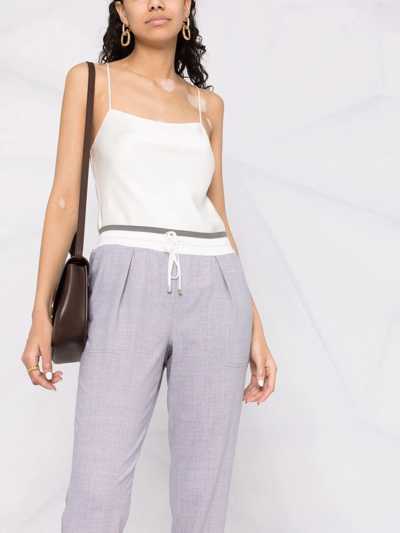 Lorena Antoniazzi Cropped Track Pants In Grey