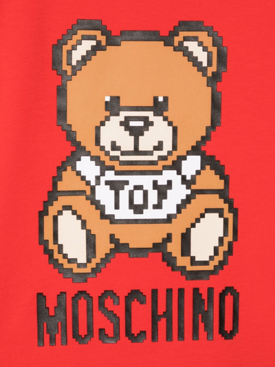 Shop Moschino Toy-bear Print Dress In Red