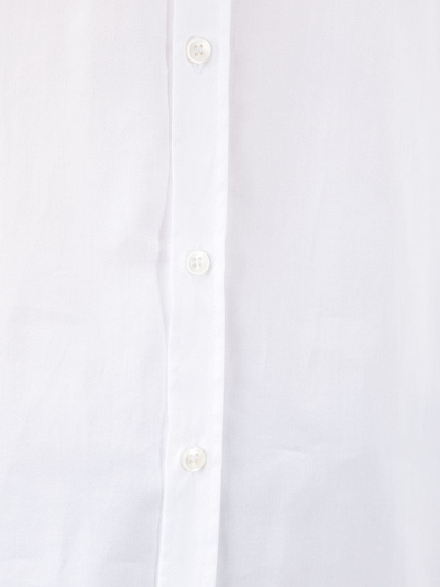 Shop Giorgio Armani Collarless Long-sleeve Shirt In White