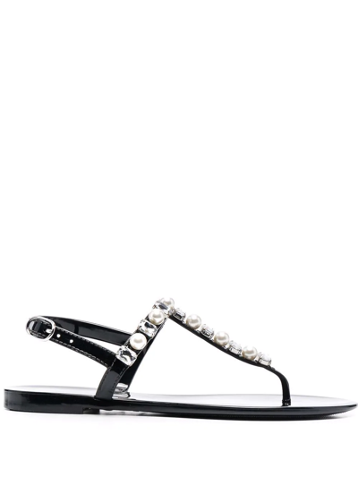 Shop Stuart Weitzman Crystal-embellished Sandals In Black
