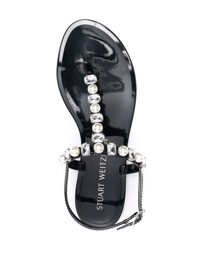 Shop Stuart Weitzman Crystal-embellished Sandals In Black