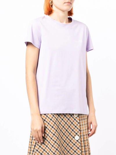 Shop Apc Crew-neck T-shirt In Purple