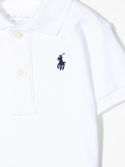 Shop Ralph Lauren Logo-embroidered Short-sleeve Polo Shirt In White