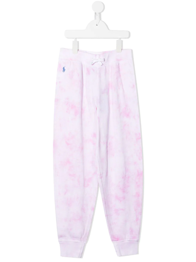 Shop Ralph Lauren Logo-embroidered Tie-dye Track Suits In Pink