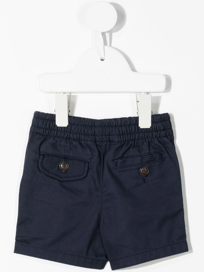 Shop Ralph Lauren Logo-embroidered Cotton Shorts In Blue