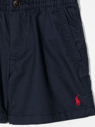 Shop Ralph Lauren Logo-embroidered Denim Shorts In Blue