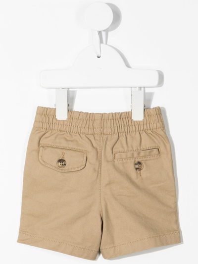 Shop Ralph Lauren Logo-embroidered Cotton Shorts In Brown