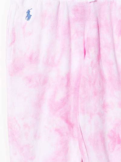Polo Ralph Lauren Logo-embroidered Tie-dye Track Suits In Pink