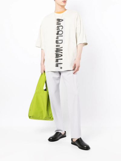 Shop A-cold-wall* Blurred Logo-print T-shirt In Neutrals