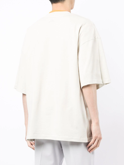 Shop A-cold-wall* Blurred Logo-print T-shirt In Neutrals