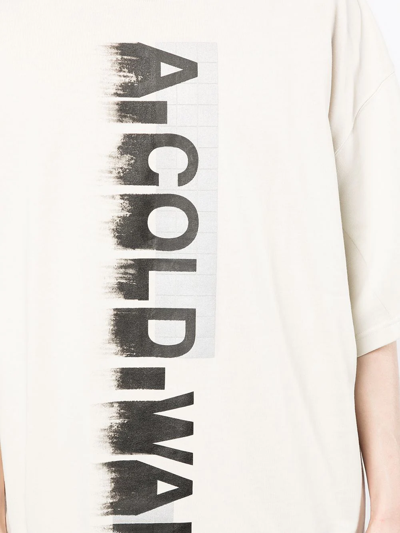 Shop A-cold-wall* Blurred Logo-print T-shirt In Neutrals