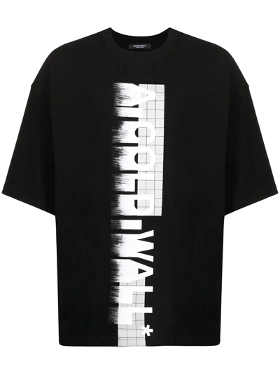 Shop A-cold-wall* Blurred Logo-print T-shirt In Black