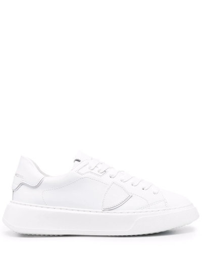 Shop Philippe Model Paris Side Logo-patch Sneakers In White