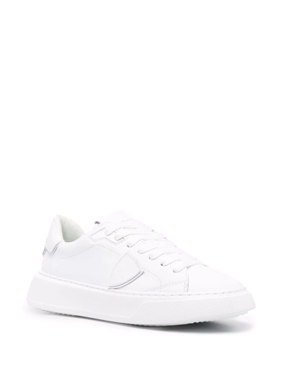 Shop Philippe Model Paris Side Logo-patch Sneakers In White