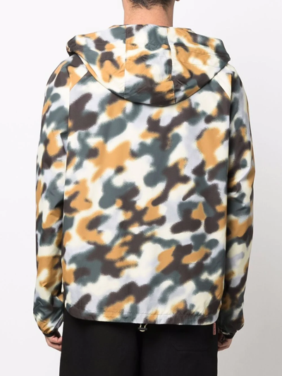 Kenzo Blurred Camouflage Lightweight Jacket In Black